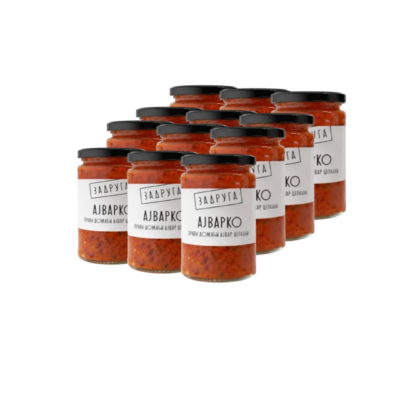 Domaći ajvar, cepkani, blagi 560g - 12 kom